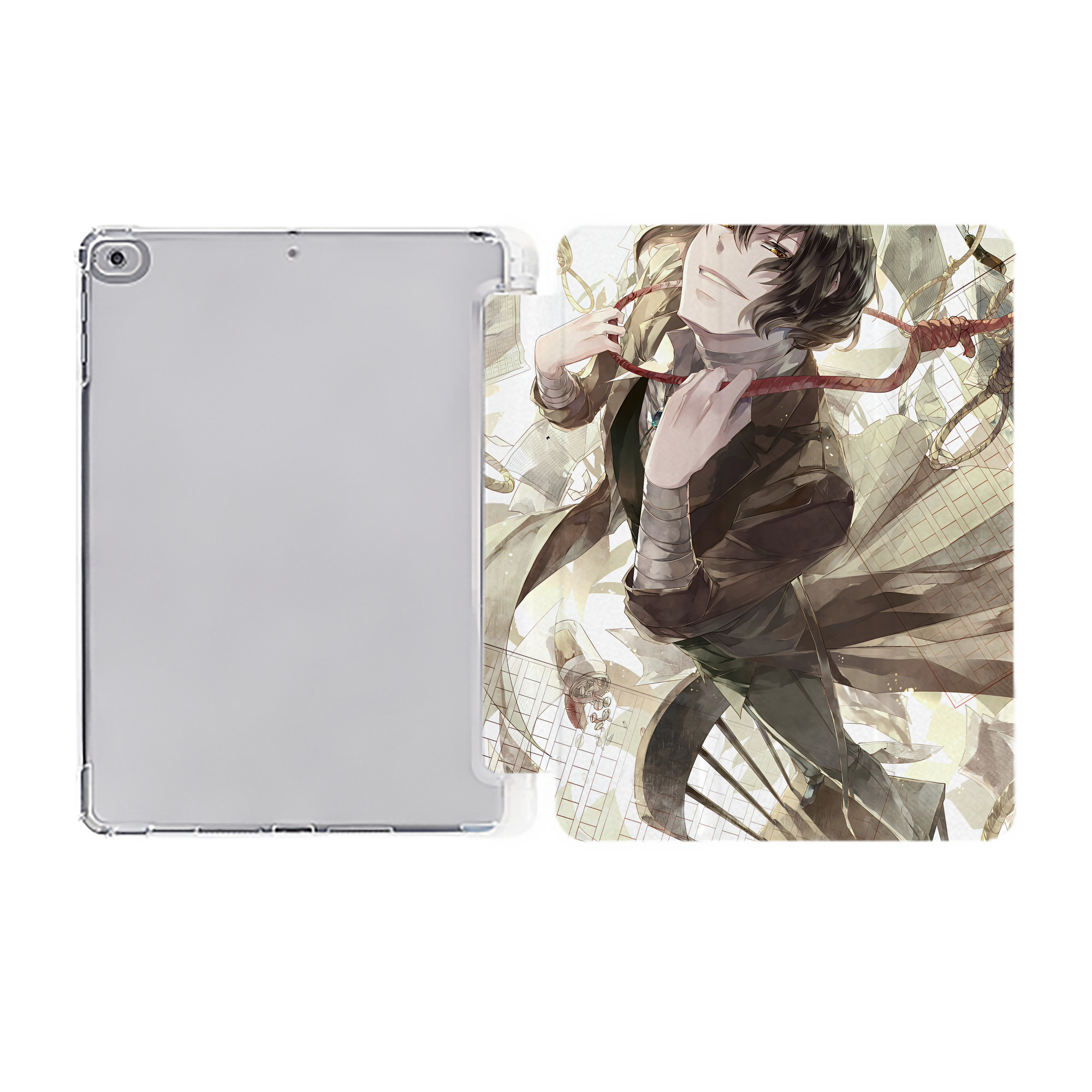 （画像用） 文豪ストレイドッグス Bungo Stray Dogs IPad ケース ペン収納付き 三つ折りスタンド PUレザー×シリコン 対応機種9.5/10.5/10.9インチ